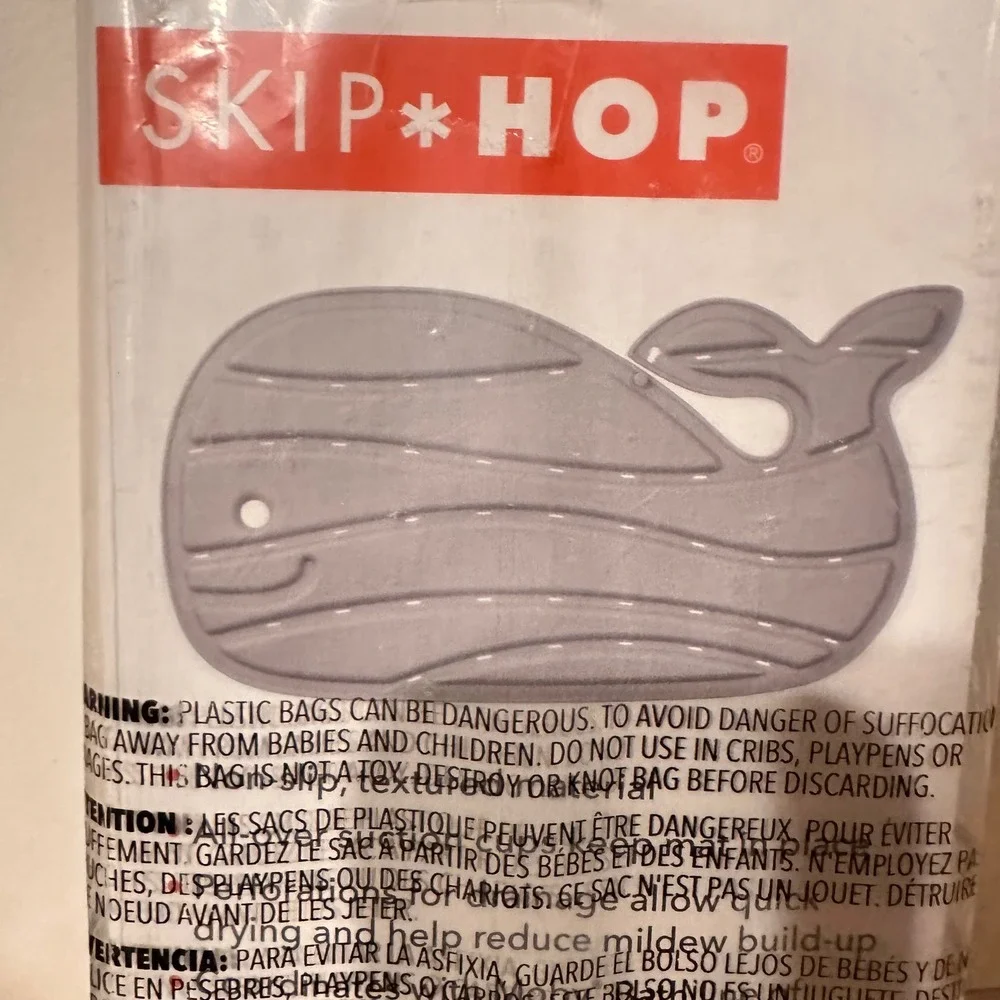 NEW Skip Hop Moby Bath Mat Grey Whale Non-Slip Baby Toddler Tub Mat 235675